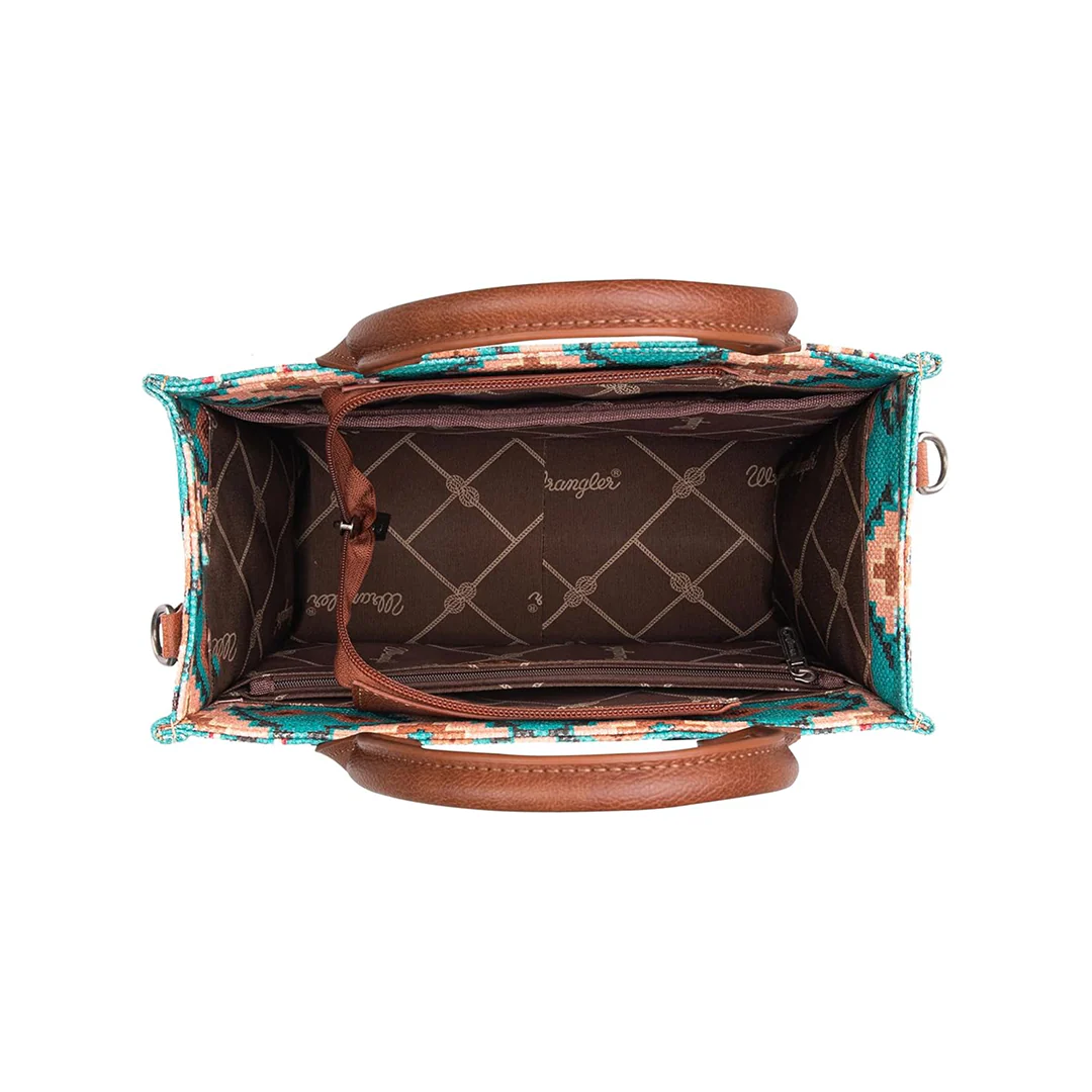 Montana West Women's Aztec Print Tote Bag Angel Diamond Teal Blue - Image 3