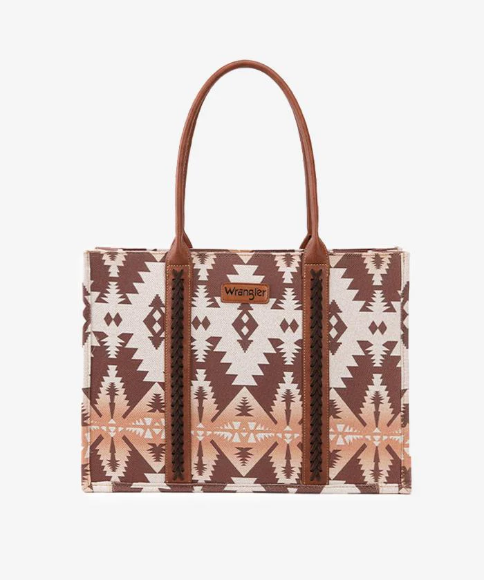 Montana West Wrangler Aztec Print Canvas Tote Bag - Image 5