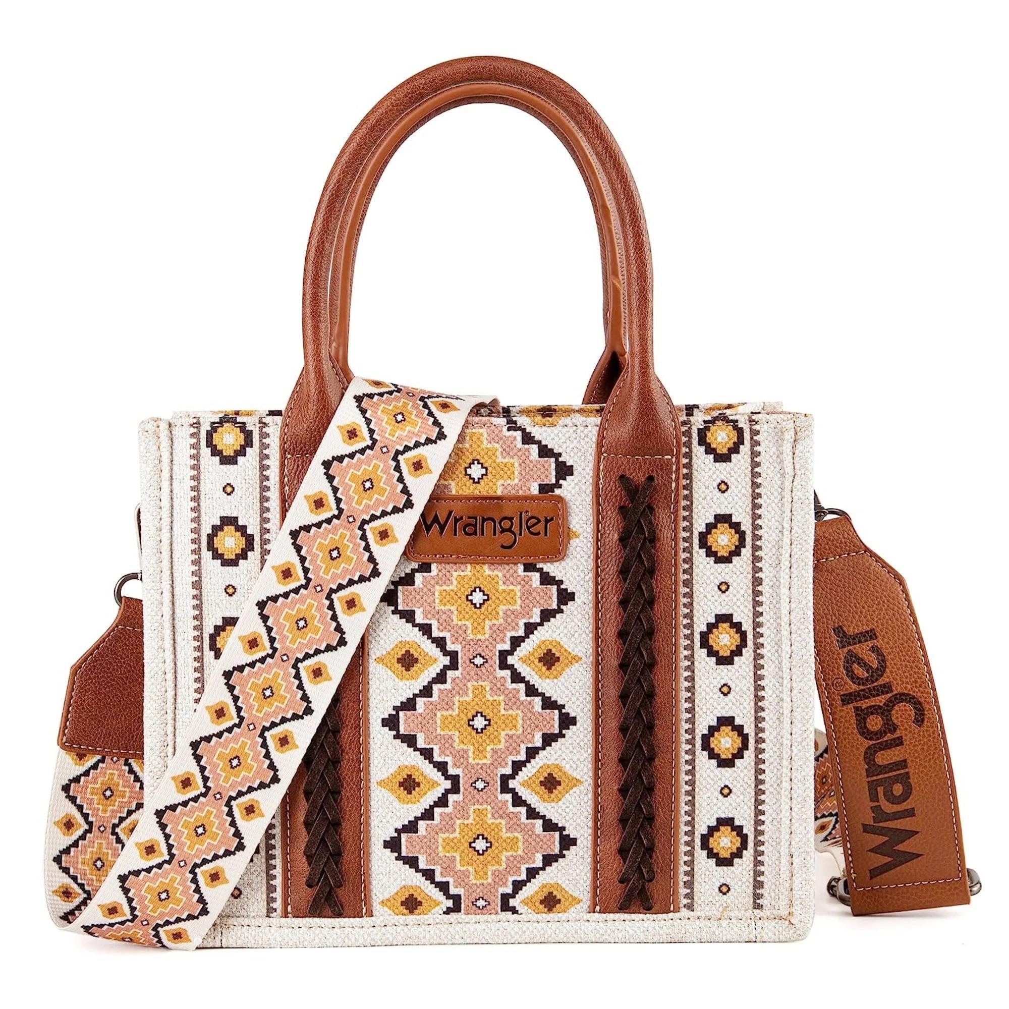 Montana West Wrangler Southwestern Print Small Canvas Tote/Crossbody with crossbody strapnd - Image 3