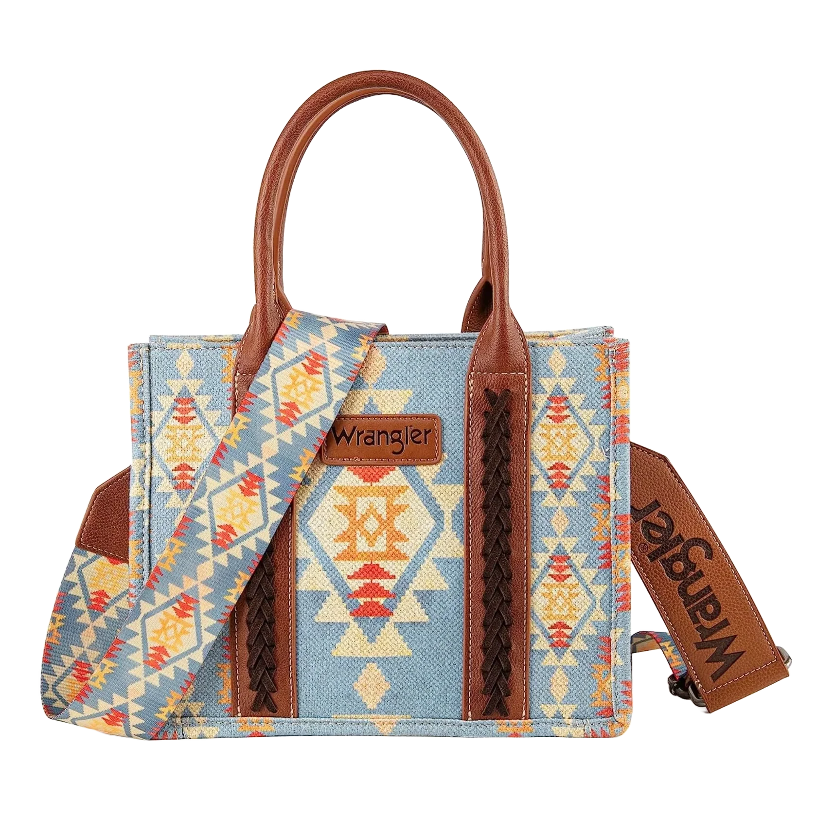 Montana West Wrangler Southwestern Print Small Canvas Tote/Crossbody with crossbody strapnd - Image 5