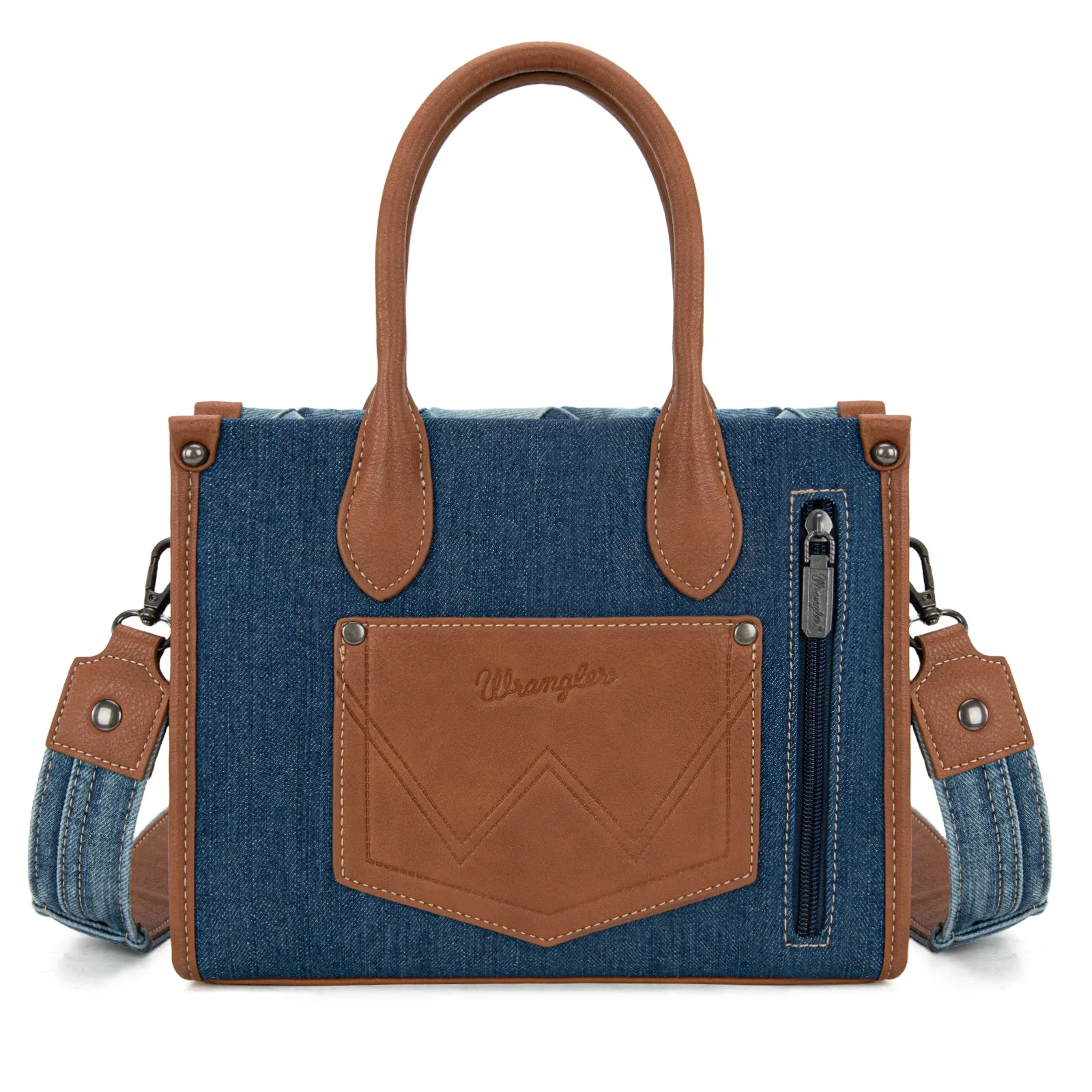 Montana West Wrangler Woven Denim Tote/Crossbody Bag - Image 2