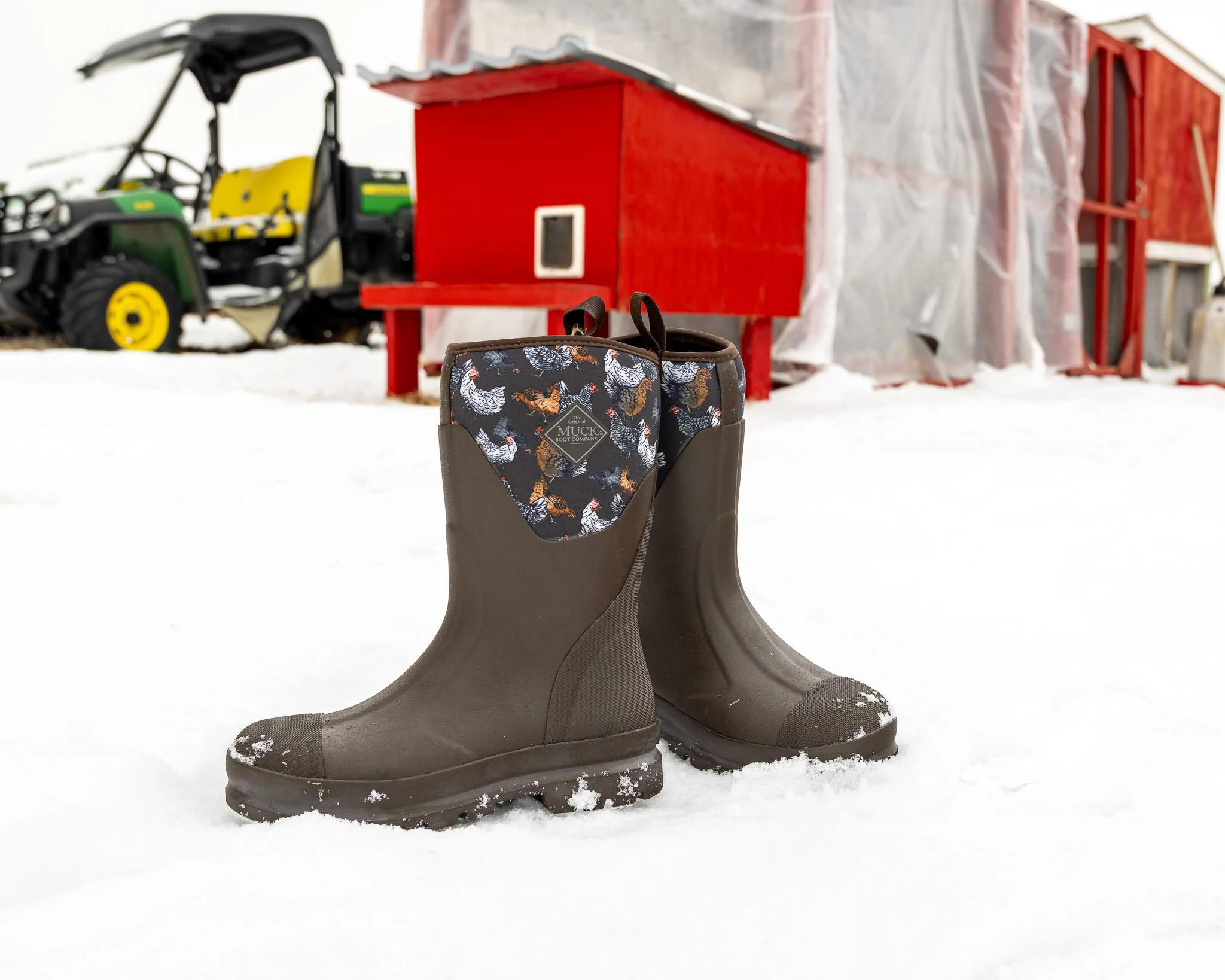 Muck Boot Women’s Chore Mid Chicken Pattern In Dark Brown - Image 7