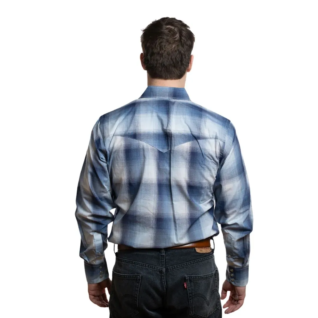MWG Apparel Men's Snap Plaid Shirt - Sky Blue - Image 2