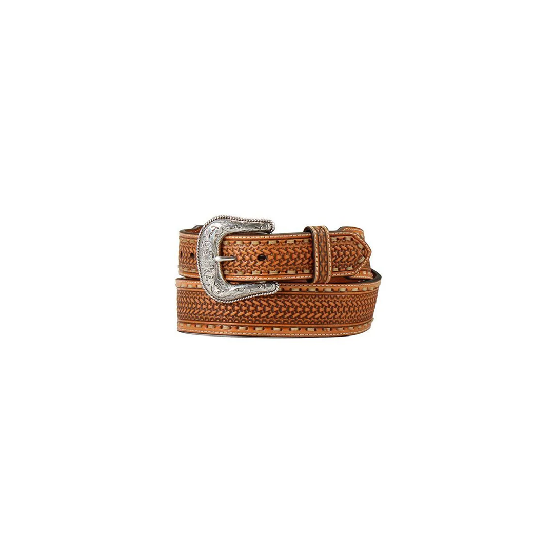Nocona Men's Basket Weave Buck Lace Belt - Image 9