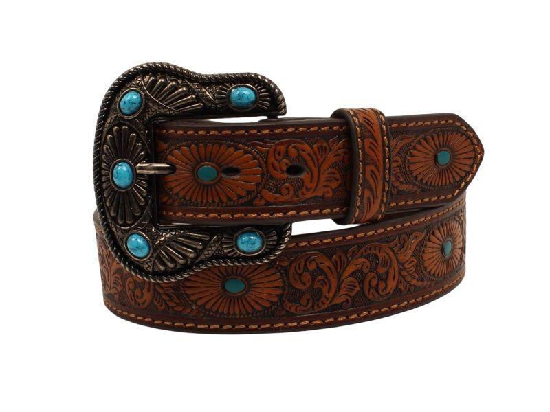 Nocona Women's Floral With Turquoise Inlay