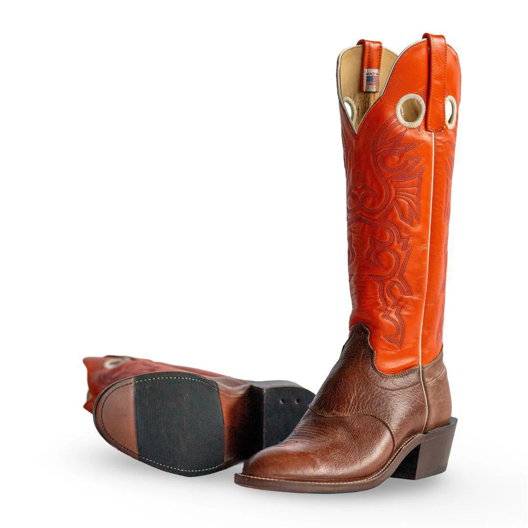 Olathe Men's Cowboy Boot 16" Tall - Tangerine Glove - Image 5