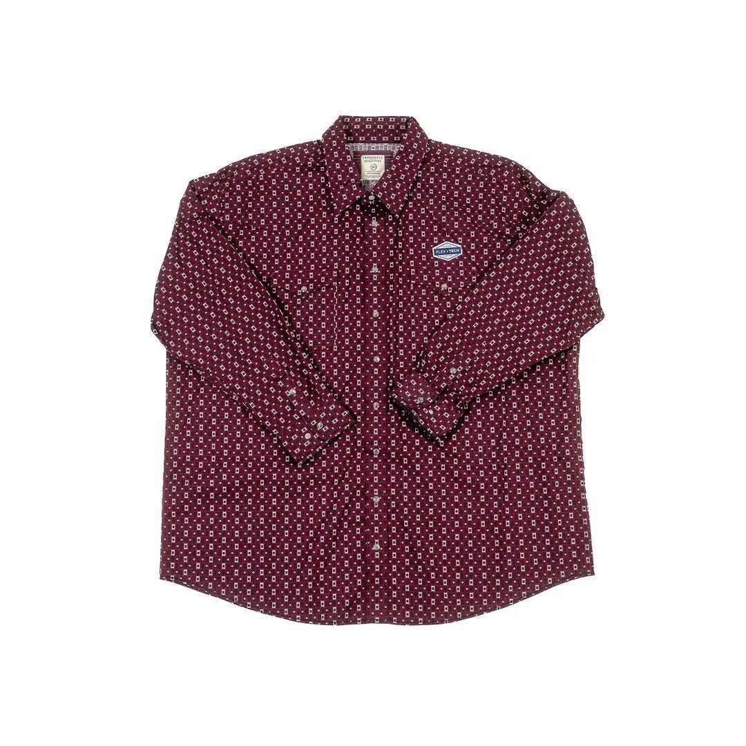Panhandle Men's Long Sleeve Rough Stock Print Burgundy - Image 4