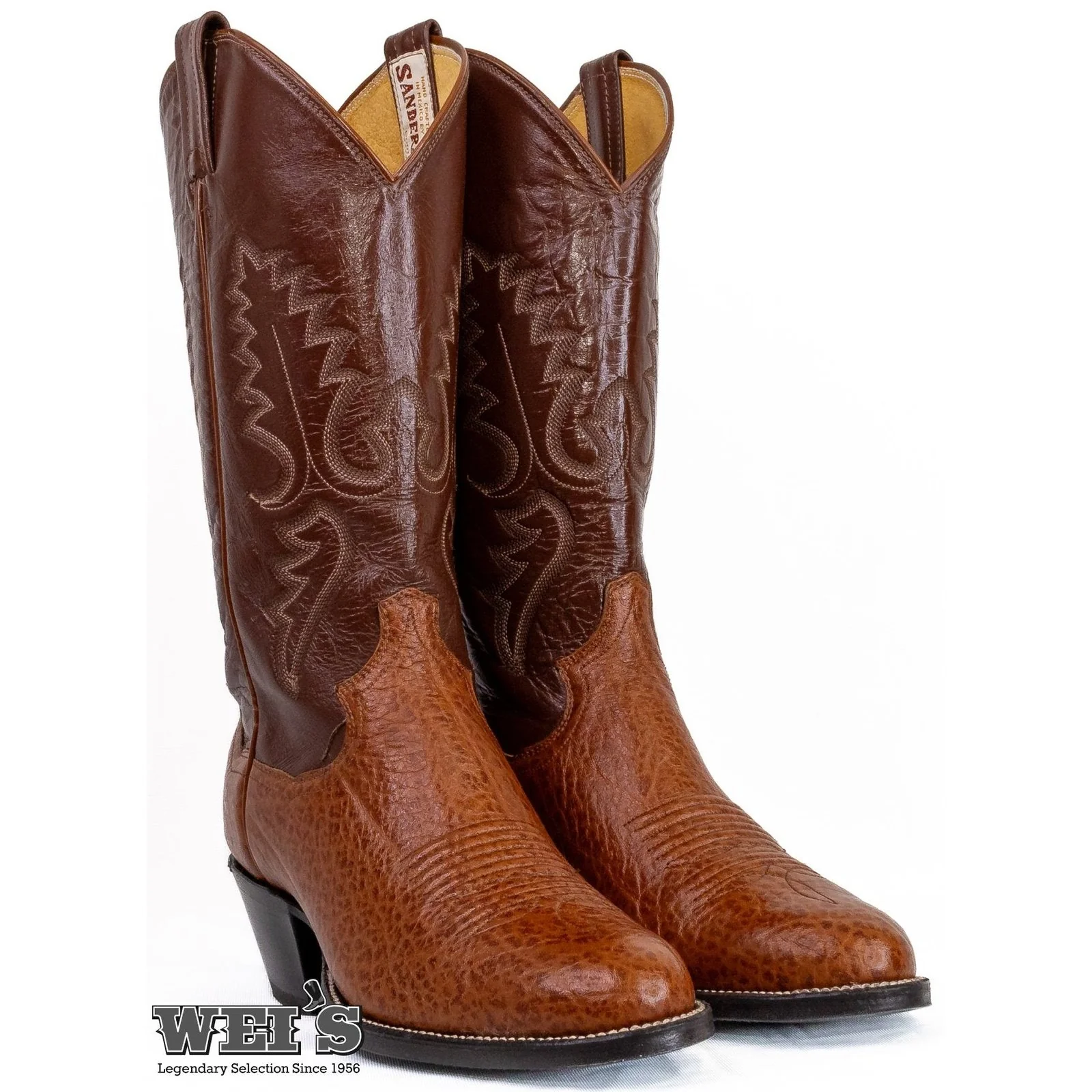 Panhandle Slim/Sanders Men's Cowboy Boots 13" Bull Cowboy Heel R Toe - Image 4