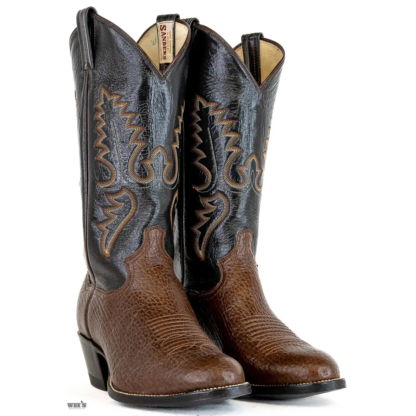 Panhandle Slim/Sanders Men's Cowboy Boots 13" Bullhide Chocolate Cowboy Heel R Toe - Image 3