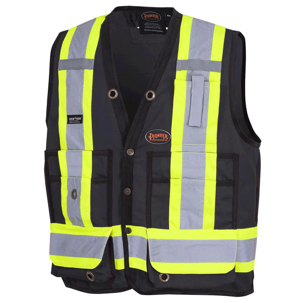 Pioneer Hi-Vis 150D Poly Twill Surveyor's Safety Vest With Snap Closure - Image 12