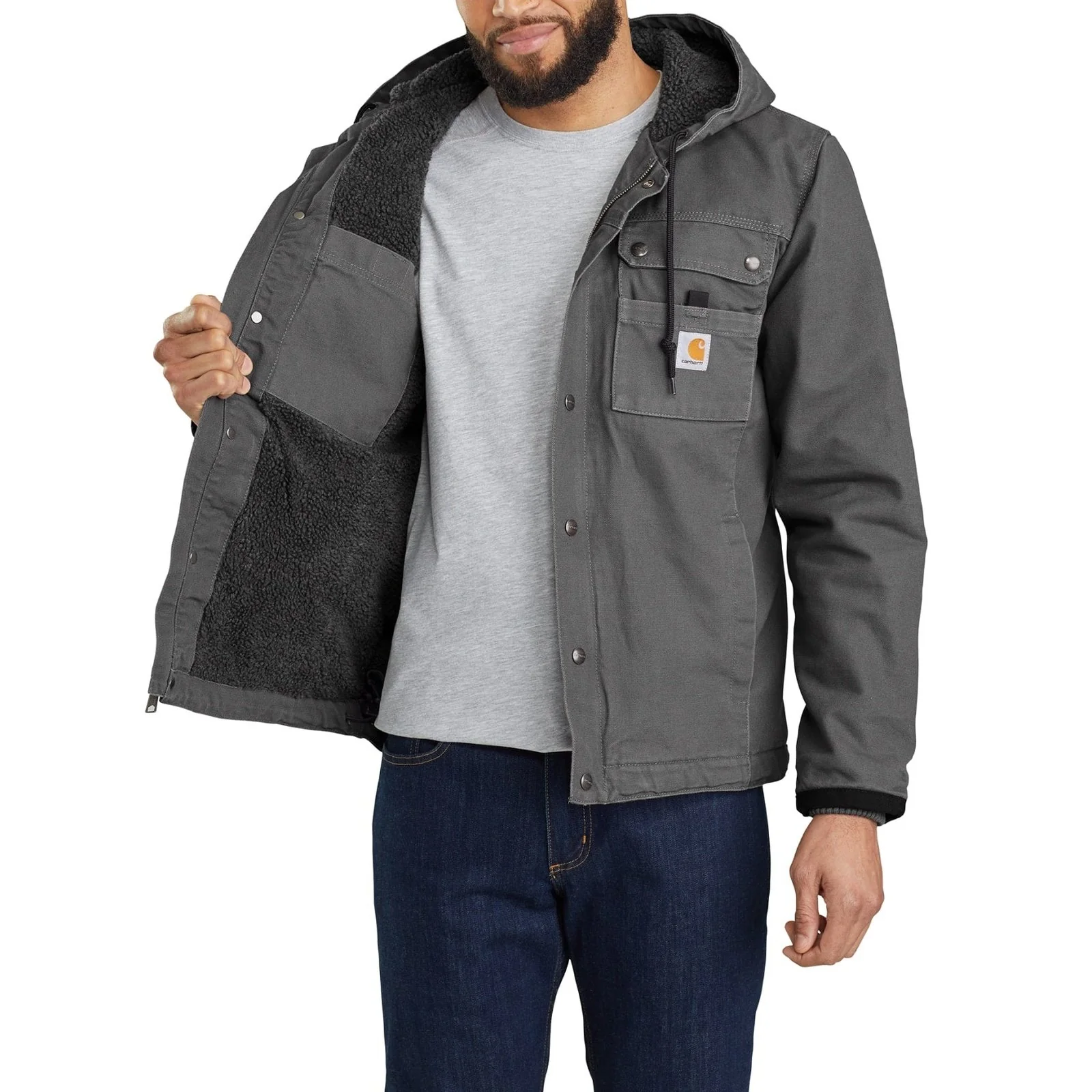 Carhartt Men’s Jacket Relaxed Fit Sherpa-Lined Washed Duck - Image 32