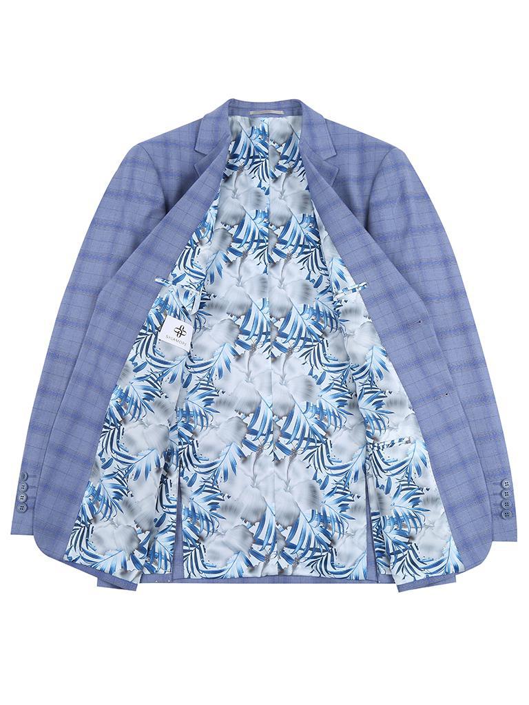 Renoir Men's Heather Blue Plaid Sycamore Blazer - Image 3
