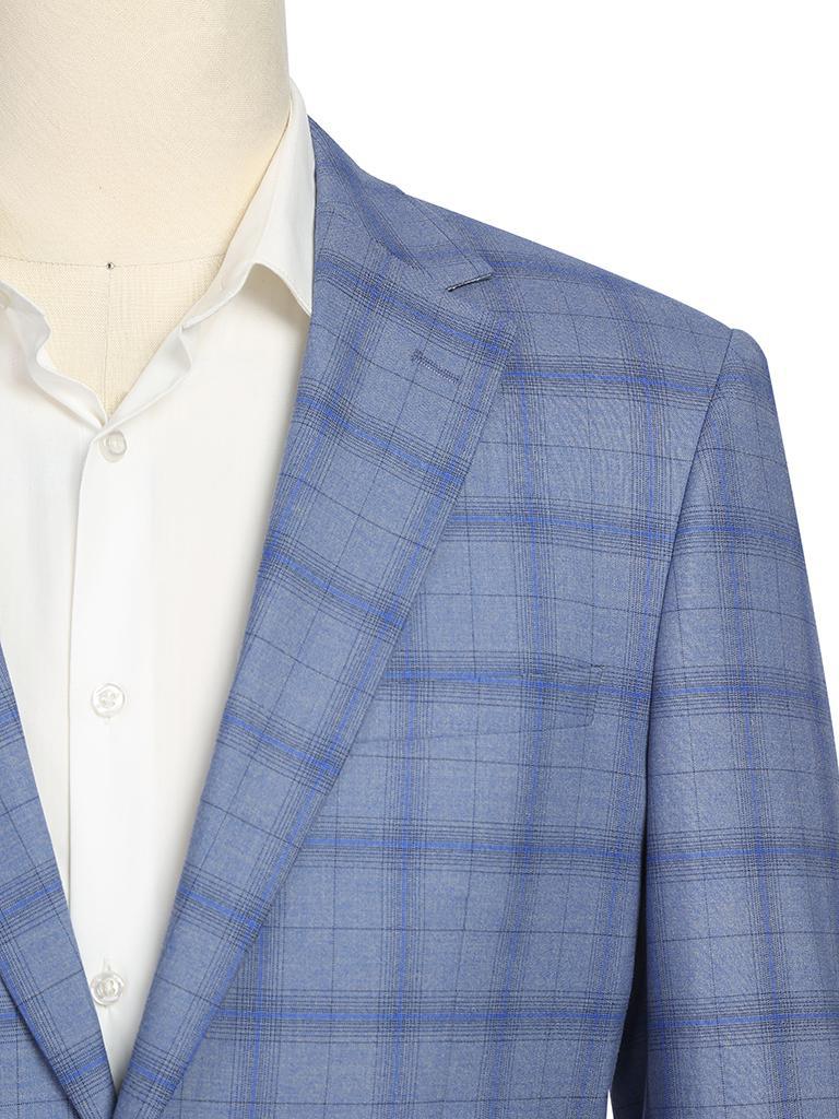 Renoir Men's Heather Blue Plaid Sycamore Blazer - Image 4