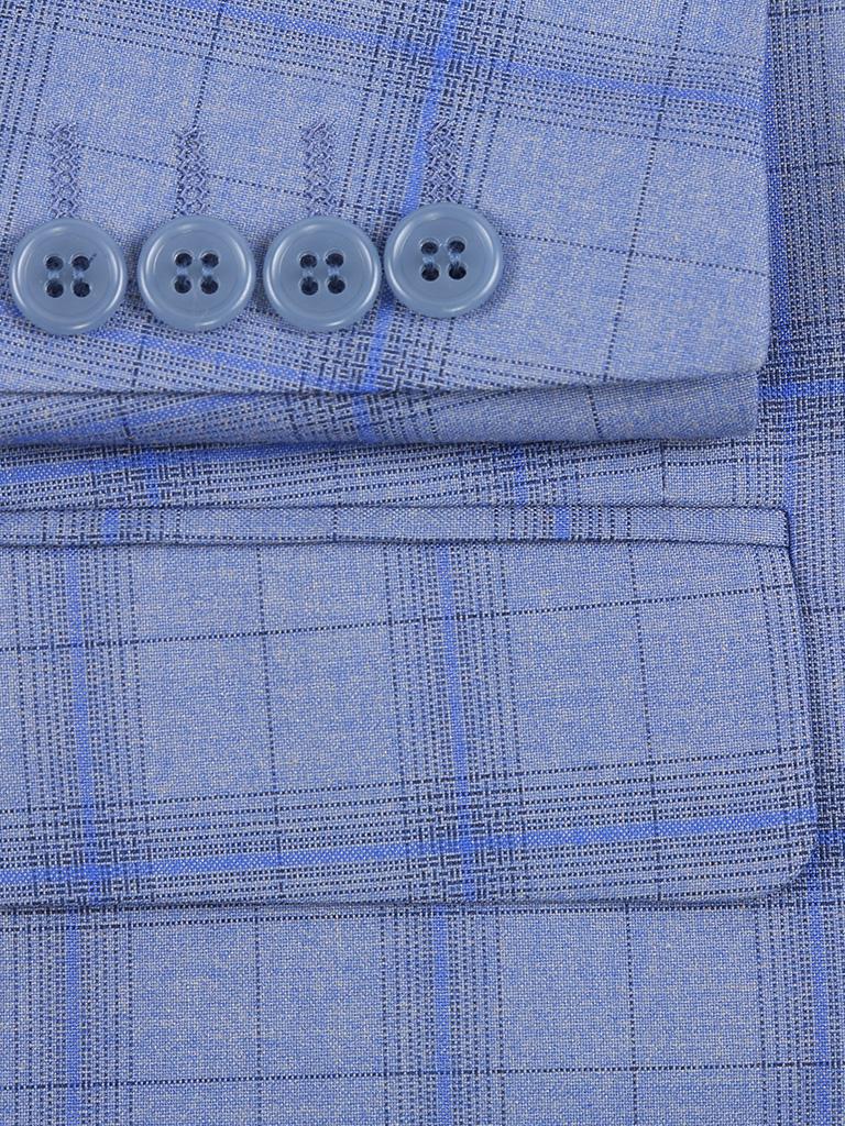 Renoir Men's Heather Blue Plaid Sycamore Blazer - Image 5