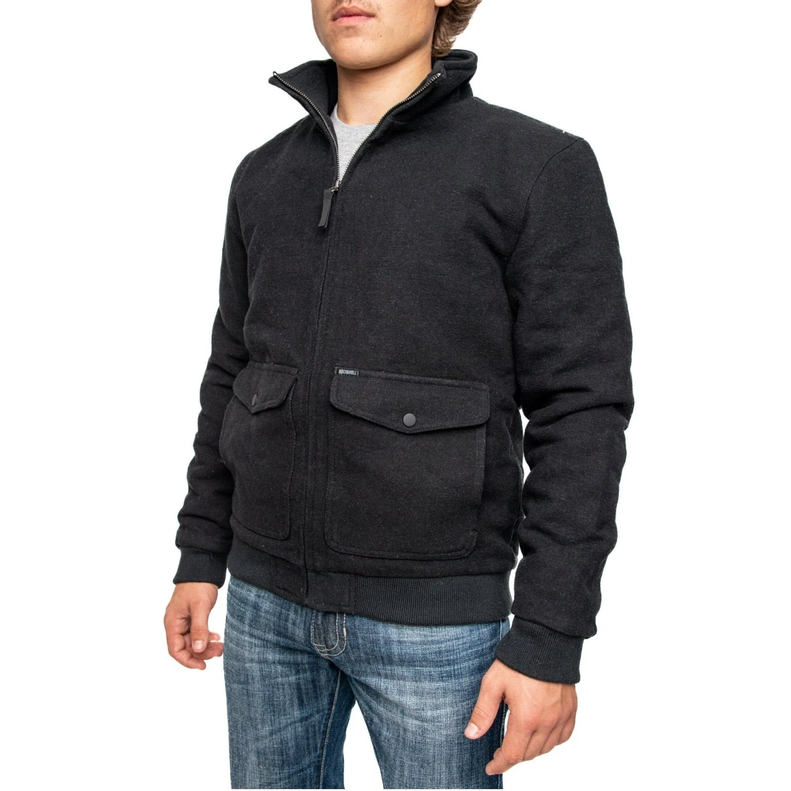 Rock & Roll Men’s Jacket Solid Bomber - Image 4