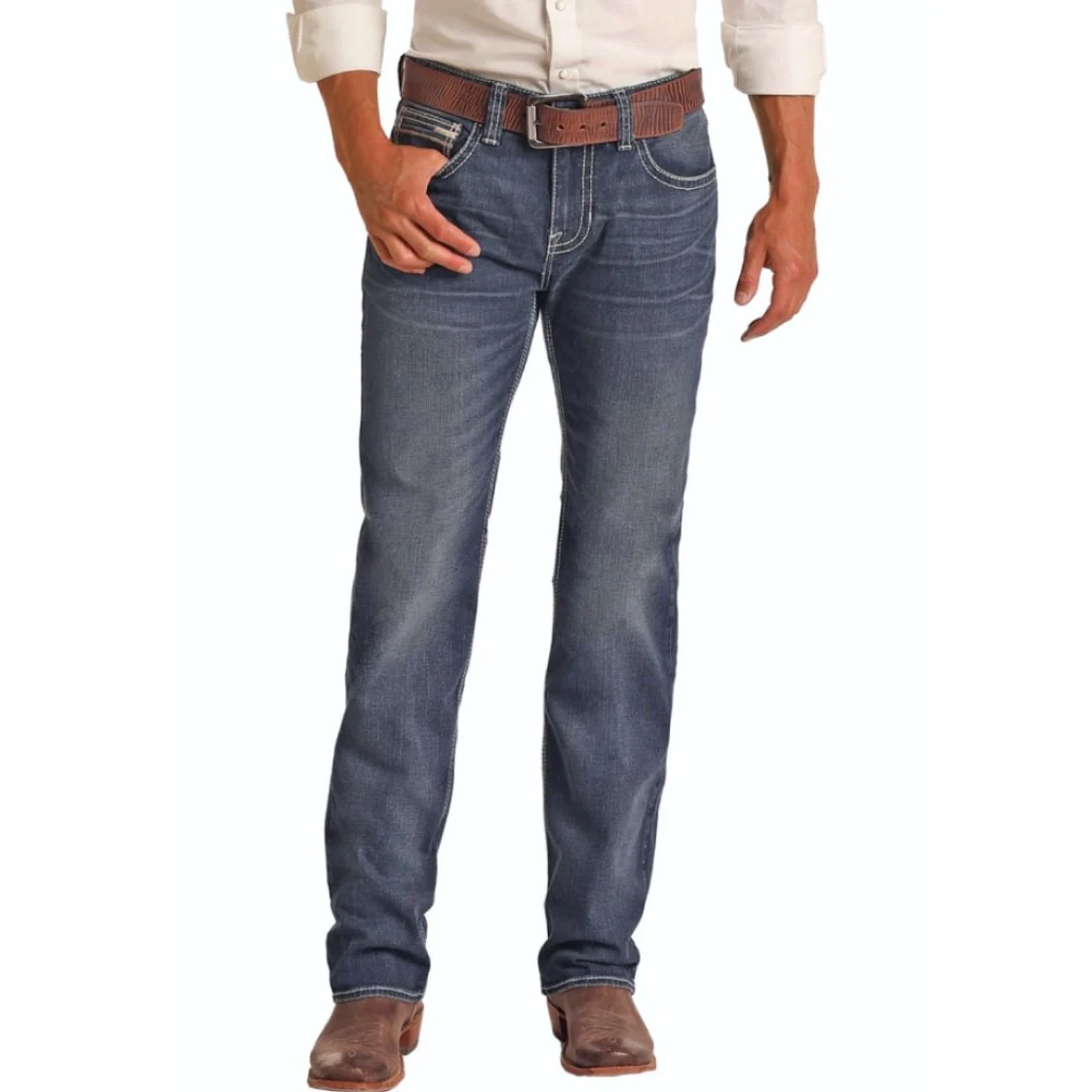 Rock & Roll Men’s Jeans Tapered Stretch Stackable Bootcut - Image 2