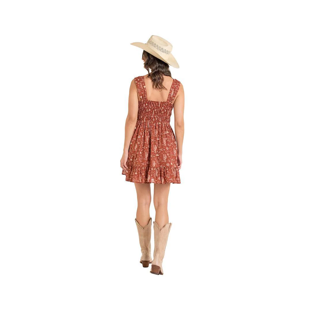 Rock & Roll Women’s Dress Rust - Image 2