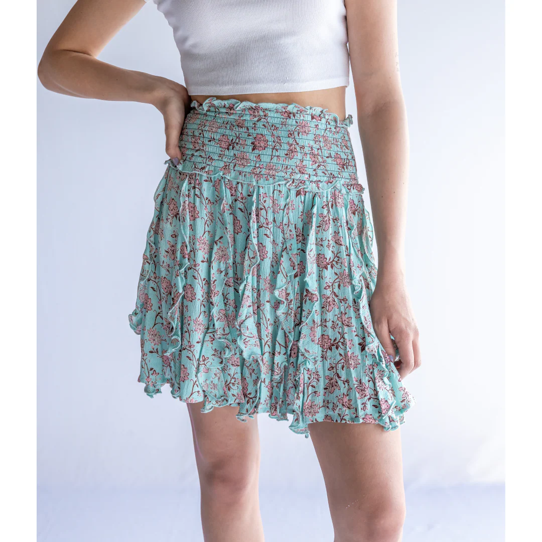 Rock & Roll Women's Floral Print Ruffled Mini Skirt - CLEARANCE - Image 3