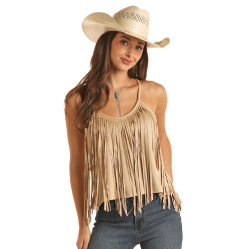 Rock & Roll Women's Suede Tank with Fringe - CLEARANCE