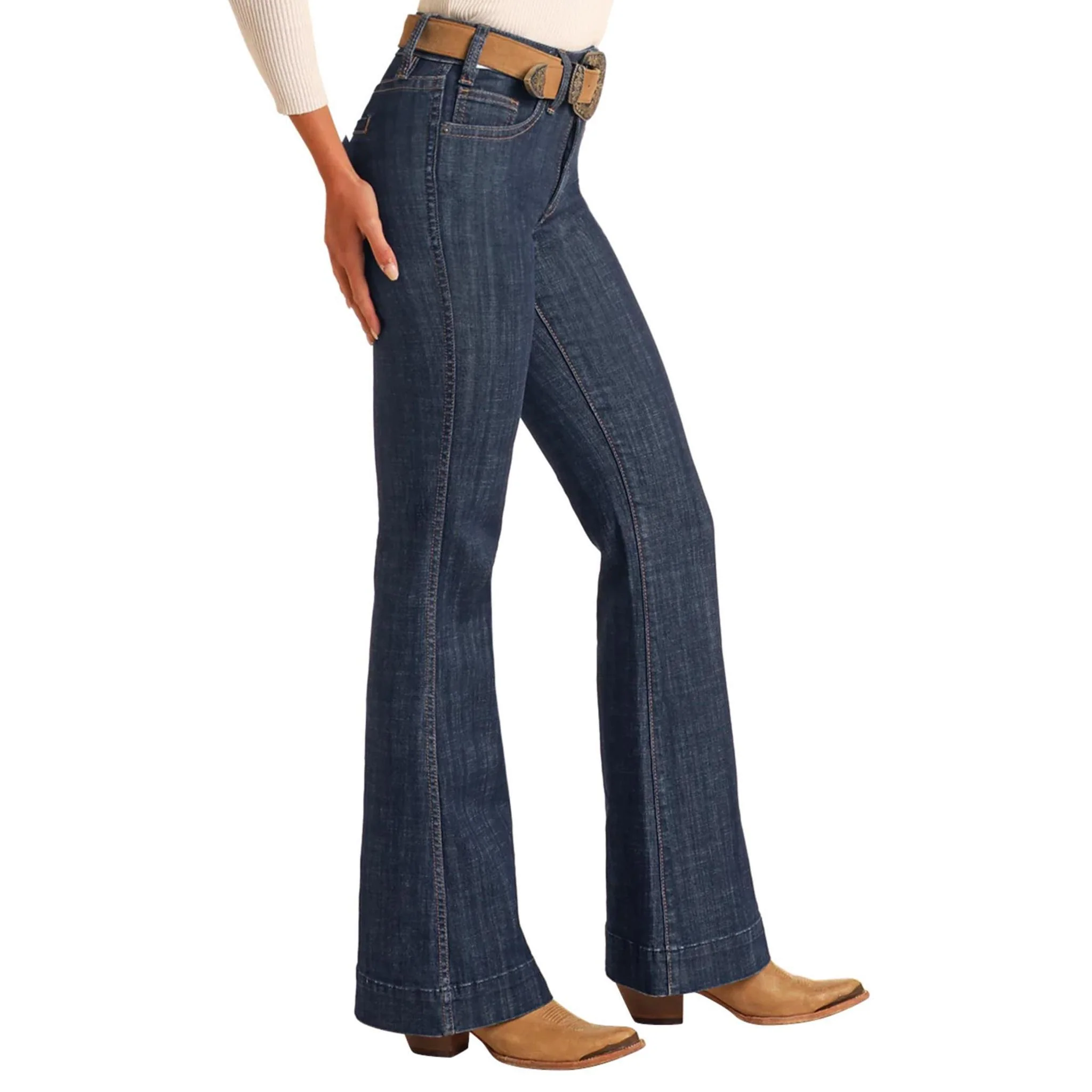 Rock & Roll Women's Welt Pocket High Rise Trouser Jean - Image 2