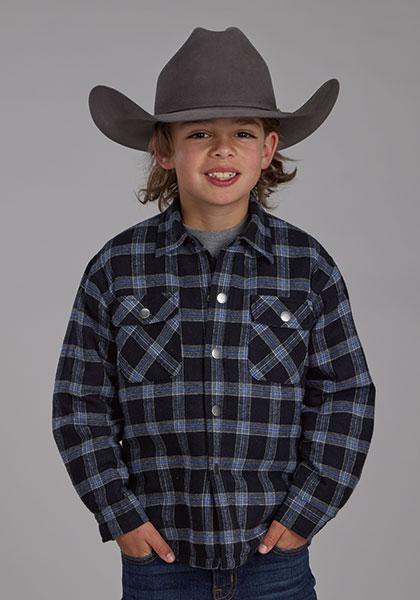 Roper Boy's Sherpa Lined Plaid Jacket - Image 3