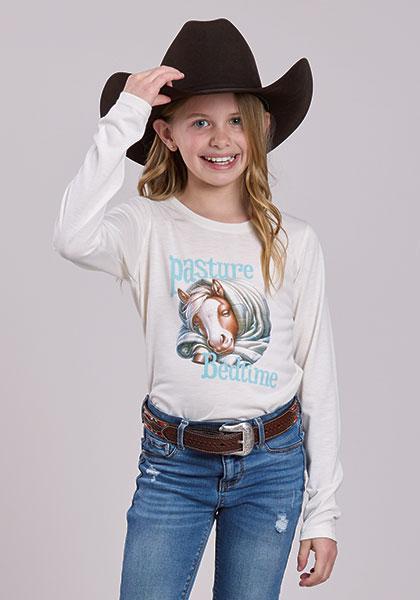 Roper Girl's Cream Jersey Knit Pasture Bedtime Long Sleeve