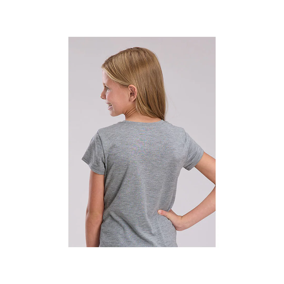 Roper Girl's Jersey Knit Yeehaw T-Shirt Grey - Image 2