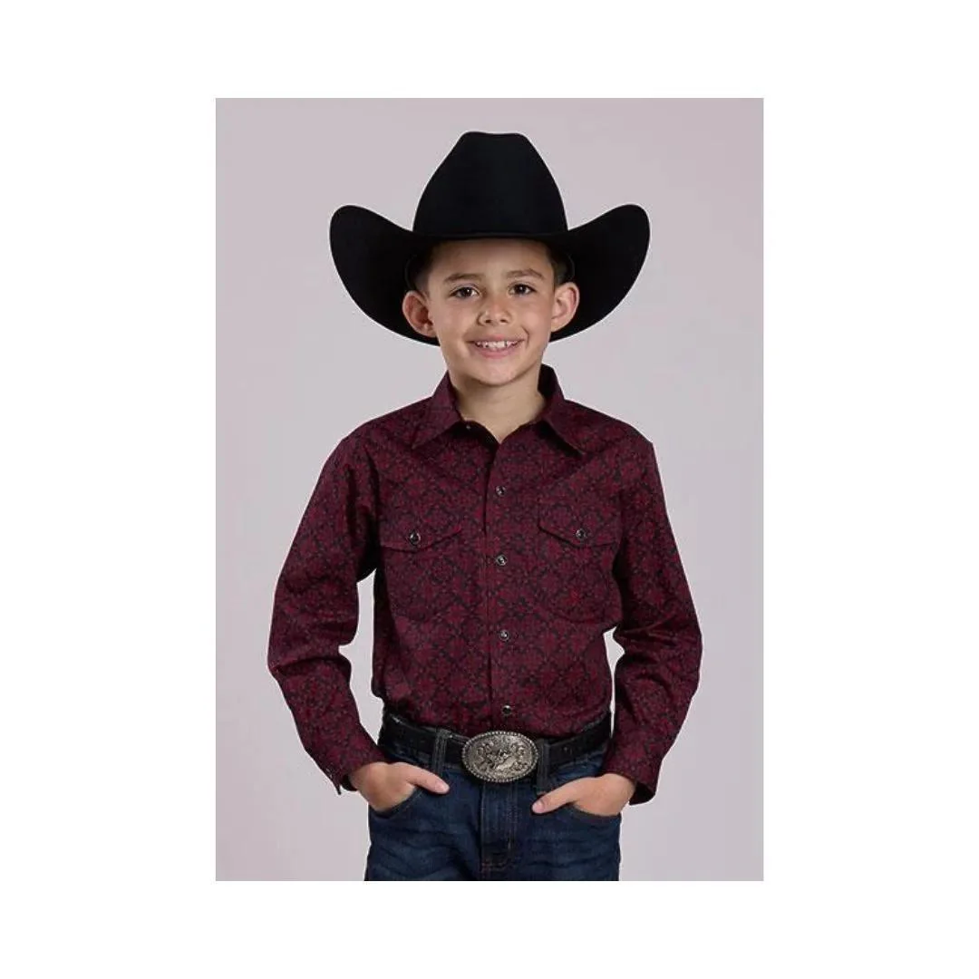 Roper Boy's Amarillo Long Sleeve Western Shirt Match Dad - Image 2