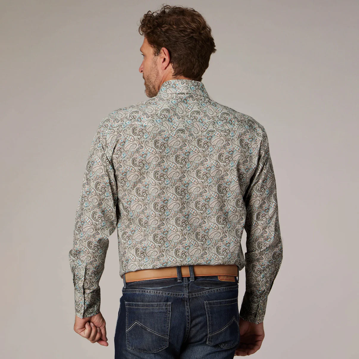 Roper Men's Long Sleeve Paisley Snap Shirt - Image 3