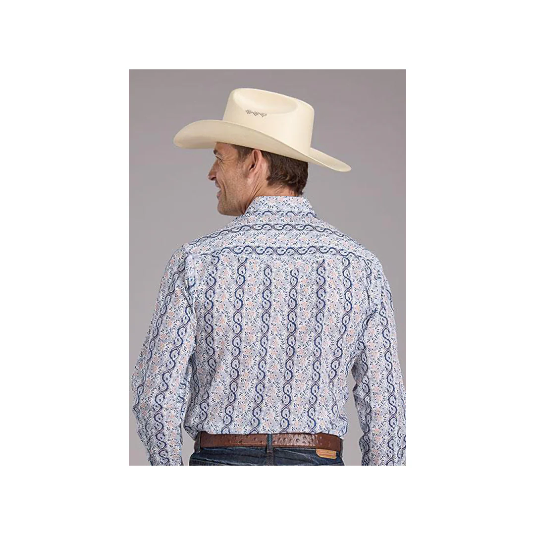 Roper Men's Paisley Trellis Print Western Snap Shirt - Image 2