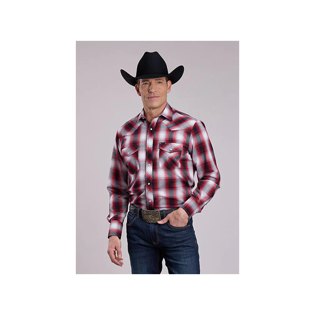 Roper Men's Red Plaid Western Snap Shirt