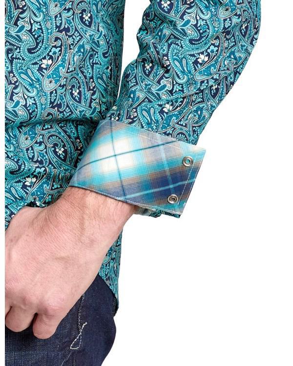 Roper Men's River Paisley Snap Long Sleeve Shirt - Image 2