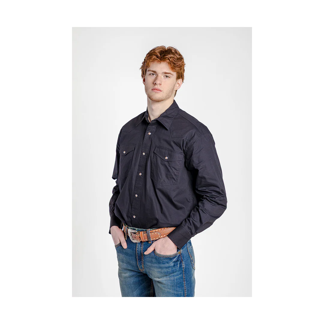 Roper Men's Solid Poplin Back Yoke Snap Shirt