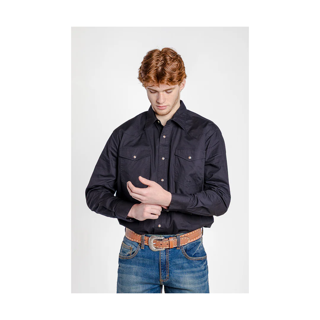 Roper Men's Solid Poplin Back Yoke Snap Shirt - Image 3