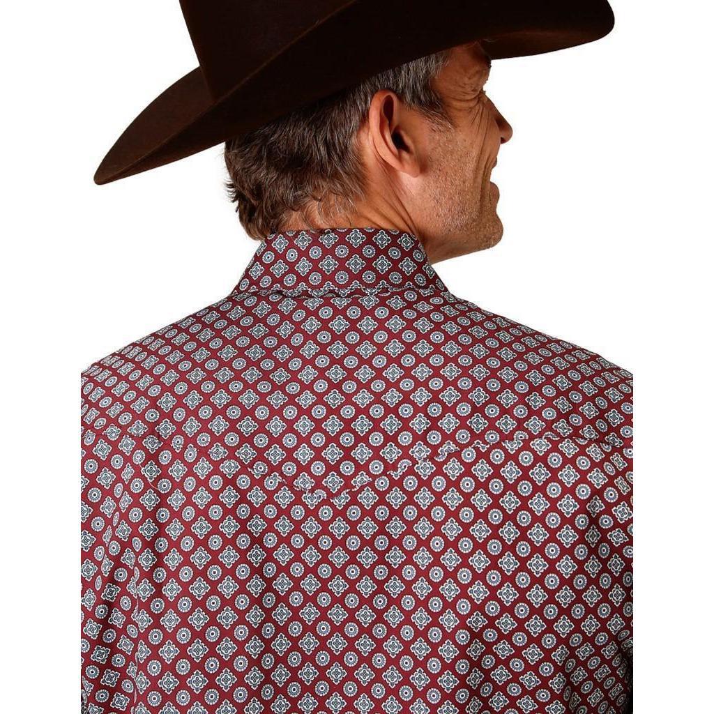 Roper Men's Western Shirt Classic Foulard In Wine - Image 2