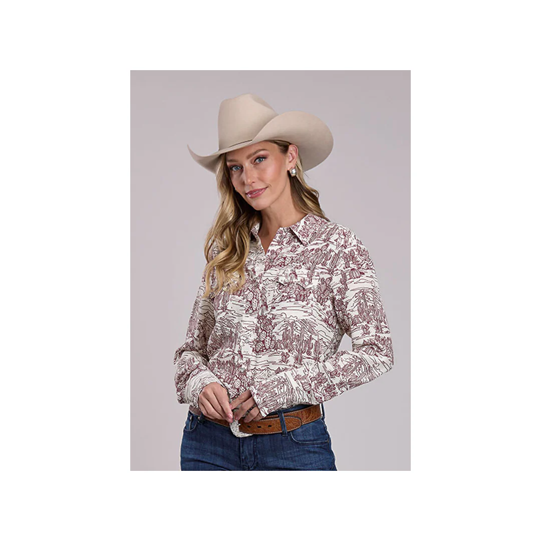 Roper Women's Desert Toile Printed Western Snap Shirt