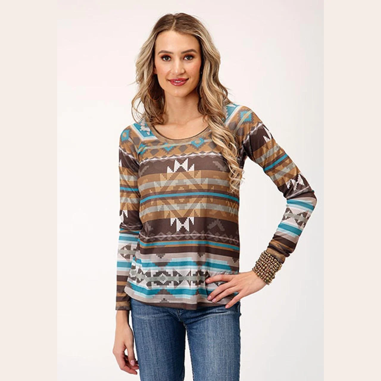 Roper Women's Sweater Knit Jersey Top Long Sleeve