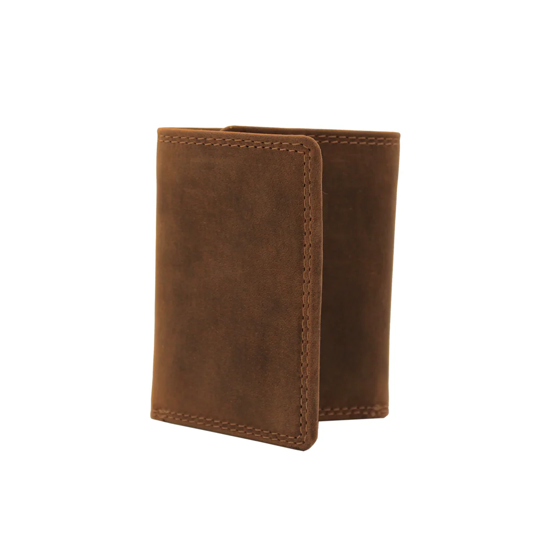 Rugged Earth Leather Wallet w/ Fold-Over I.D. Holder