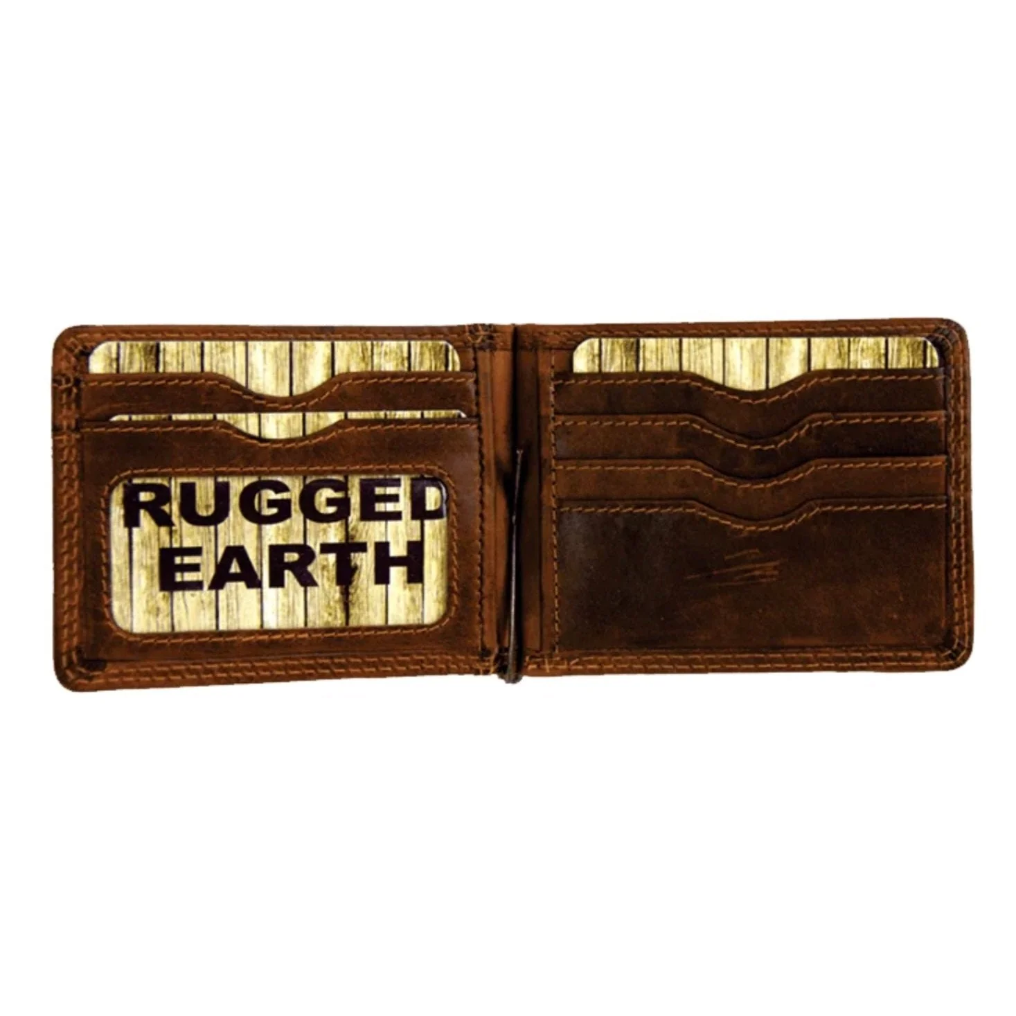 Rugged Earth Men’s Leather Money Clip Wallet Brown - Image 2