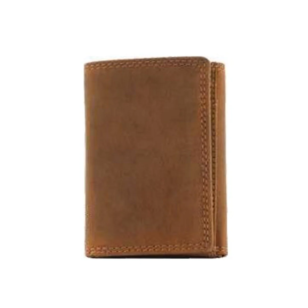 Rugged Earth Men's Tan Leather Trifold Wallet