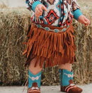 Shea Baby Girl's Brown Fringe Skirt - Image 2