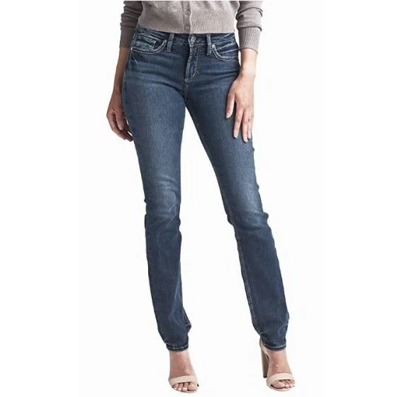 Silver® Jeans Women's Suki Mid Rise Curvy Fit Straight Leg Eco - Image 3