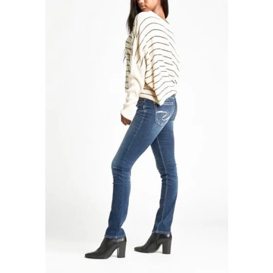 Silver Jeans Women's Suki Mid Rise Curvy Fit Straight Leg Indigo - Image 3