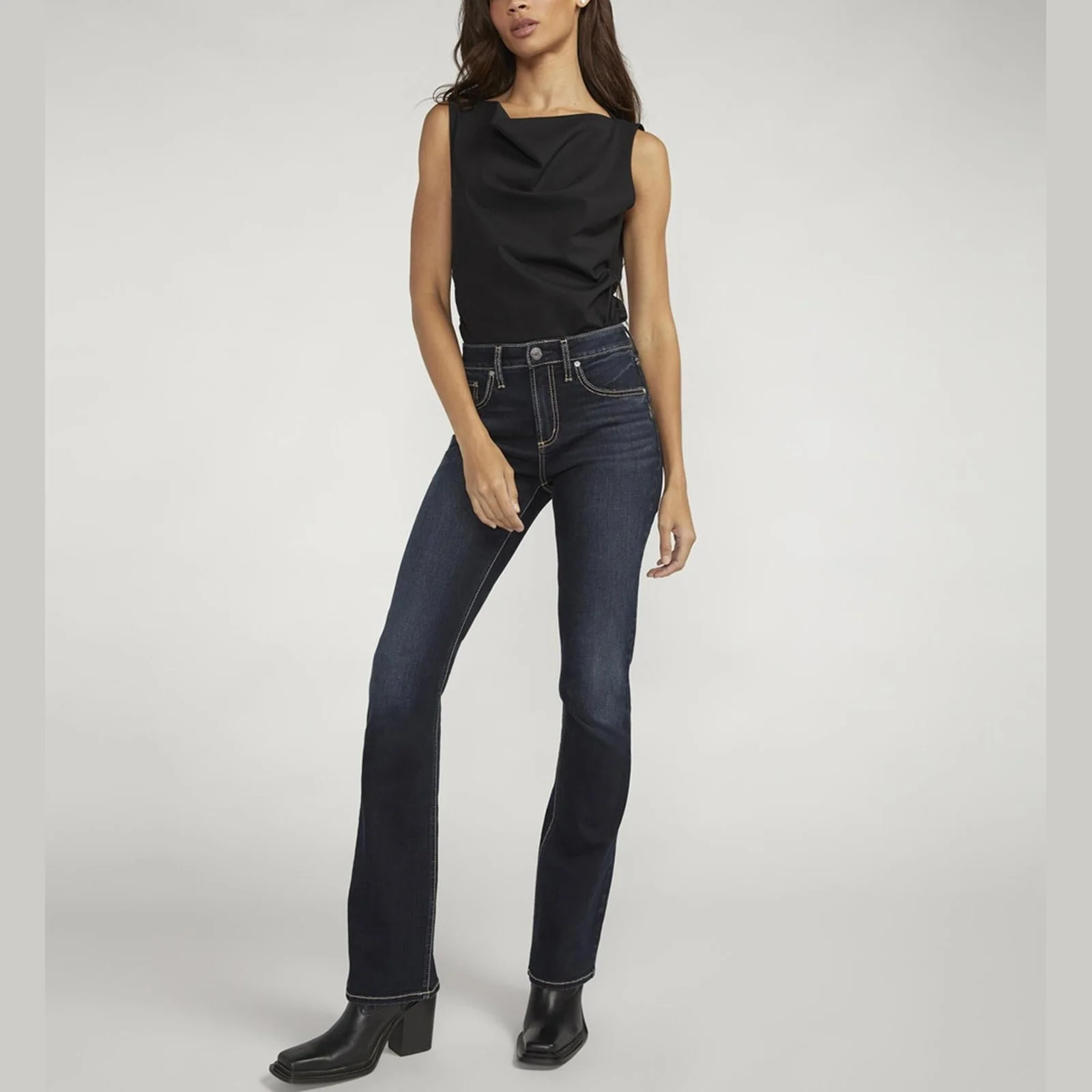 Silver Women's Avery High Rise Slim Boot Jeans - Image 4