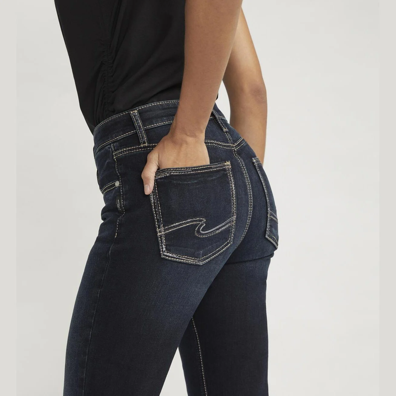 Silver Women's Avery High Rise Slim Boot Jeans - Image 6