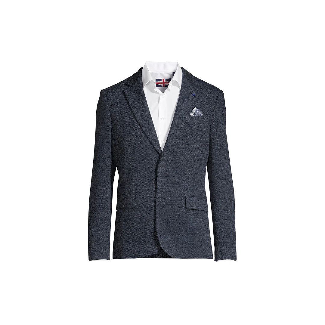 Soul Of London Men's Wool Blend Navy Blazer - Image 8