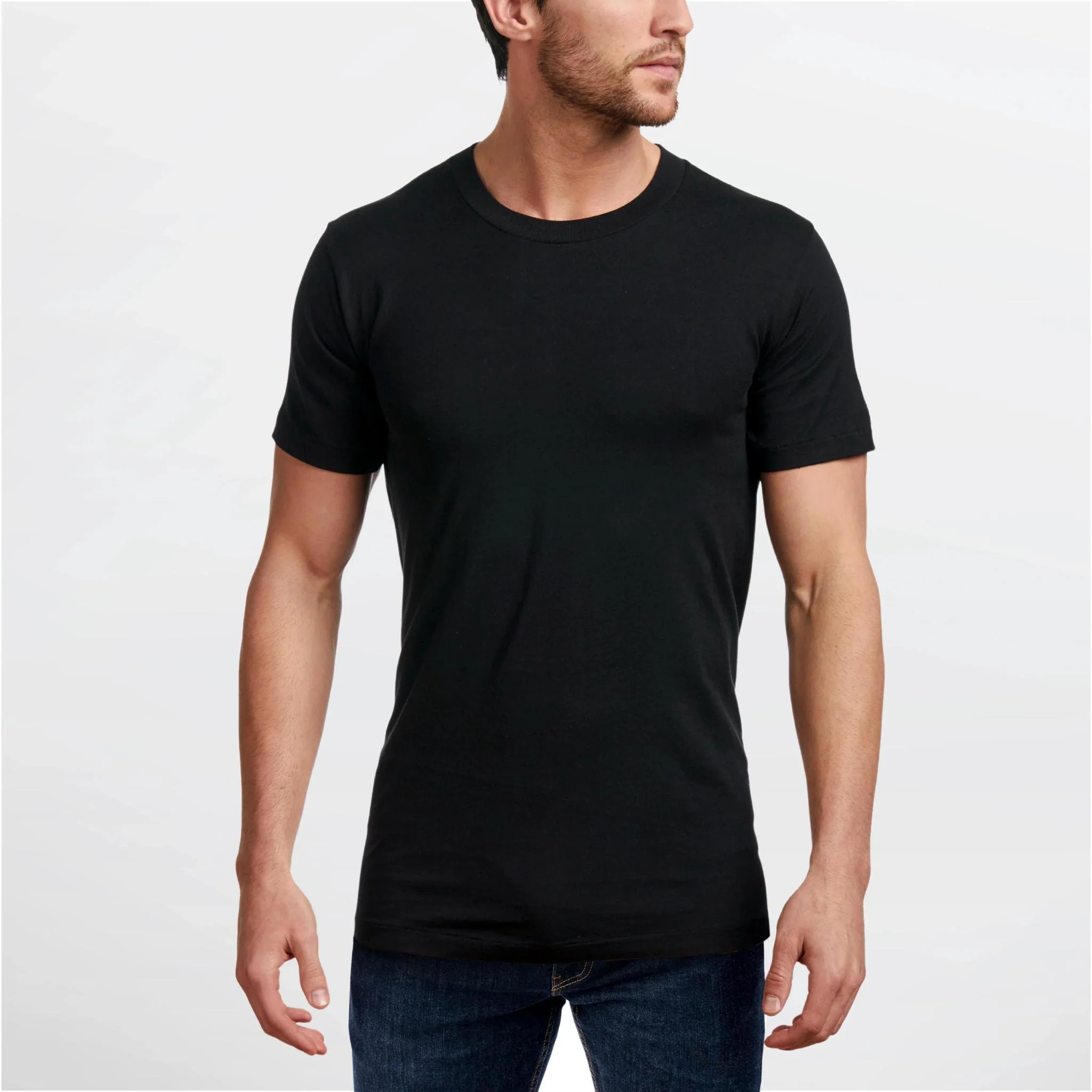 Stanfield's Men's Premium Crewneck T-shirts Black- Two Pack
