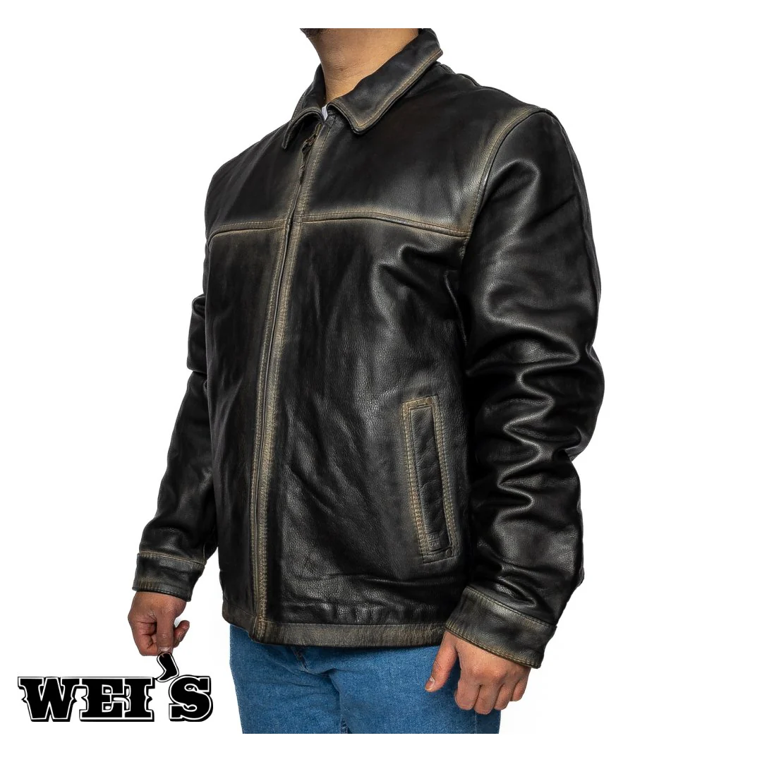 STS Ranchwear Men's Rifleman Leather Jacket Black - Image 2