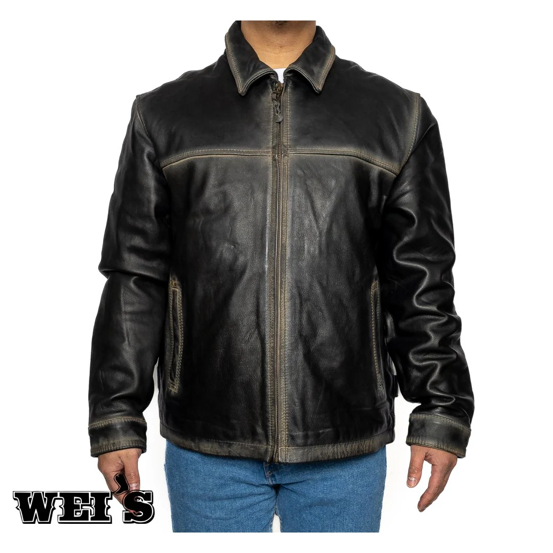 STS Ranchwear Men's Rifleman Leather Jacket Black - Image 6