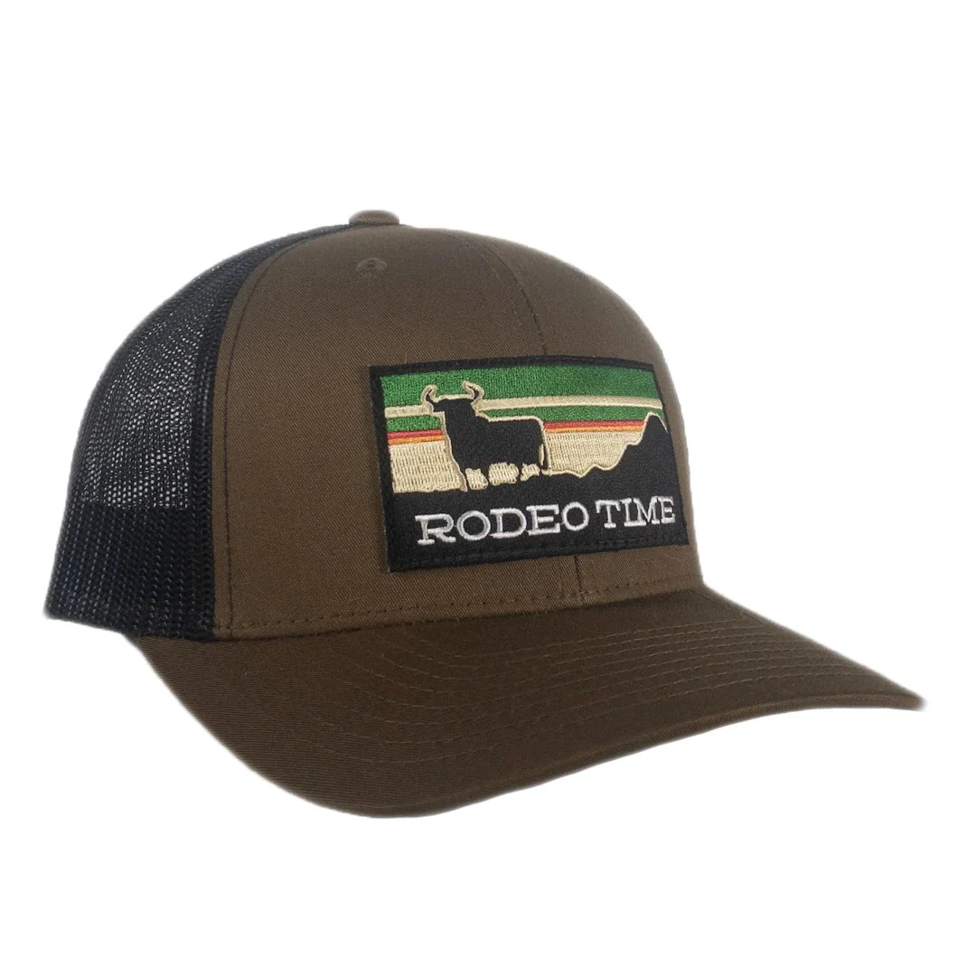 Dale Brisby Cap Trucker Meshback Curved Bill Sunset Brown Rodeo Time - Image 2